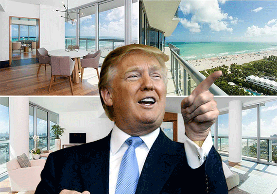 The duplex residence at the Setai and Donald Trump