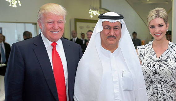 From left: Donald Trump, Damac Properties CEO Hussain Sajwani and Ivanka Trump
