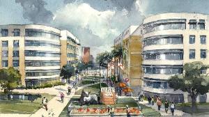 Rendering of planned USF student housing complex.