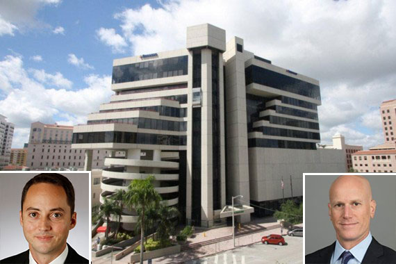 The 150 Alhambra office tower in Coral Gables, Collier's Steven Rutchik left and Jonathan Kingsley right