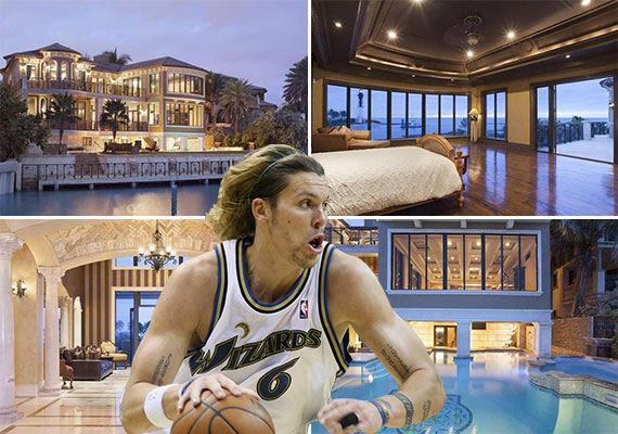 The home at 2308 Bay Drive (Courtesy: IBI Design) and NBA player Mike Miller (Credit: Keith Allison)