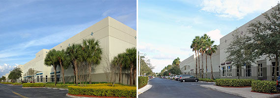 The warehouses at 2935 and 2945 West Corporate Lakes Boulevard in Weston