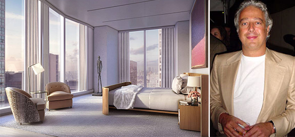 From left: Rendering of 100 East 53rd Street in Midtown (credit: DBOX) and Aby Rosen
