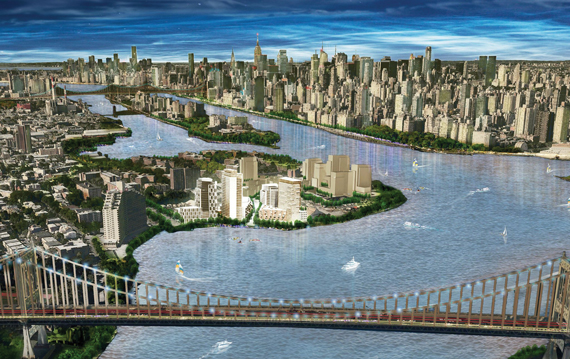A rendering of the Durst Organization’s Hallets Point project in Astoria