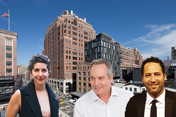 <em>Ninth Avenue in the Meatpacking District (inset from left: Lauren Danziger, Paul Pariser and Jared Epstein) (credit: Meatpacking DMA)</em>
