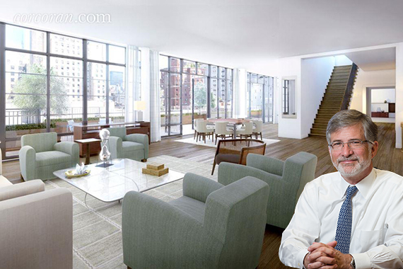 Peter Barbey and his new apartment at the Greenwich Lane condominium