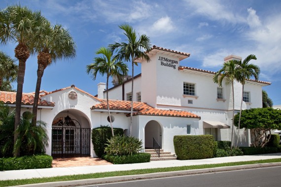 The financial buildings at 205 and 221 Royal Palm Way in Palm Beach