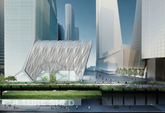 A rendering of the Culture Shed, a planned cultural venue at Hudson Yards