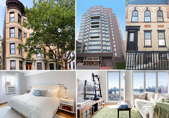 <em>From top left: 371 First Street #1L in Park Slope, 108-20 71st Avenue #16A in Forest Hills, 2196 Dean Street in Crown Heights, PC 510 Unit 04-H in Stuy Town and 2 Northside Piers 23D in Williamsburg</em>