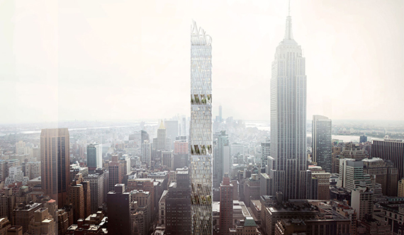 A rendering of Nef's proposed tower for the site (credit: Perkins + Will)