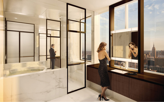 A bathroom in One57