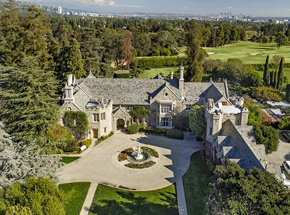 An ariel view of the Playboy Mansion