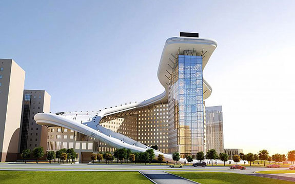 A rendering of the building in Astana, Kazakhstan