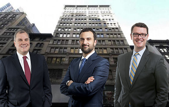 From left: Hodges Ward Elliott's Paul Gillen, Will Silverman and Daniel Parker (background: 31 West 27th Street)