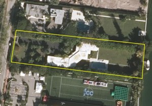 An aerial view of the 0.8-acre lot at 4333 Pine Tree Drive