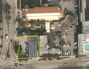 An aerial view of the 11,700-square-foot-lot at 511 Northeast 15th Street