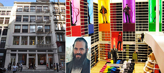 From left: 546-548 Broadway in Soho and Uniqlo store (inset: Meridian's David Hayum)
