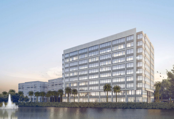 A rendering of the 800 Waterford Tower office building