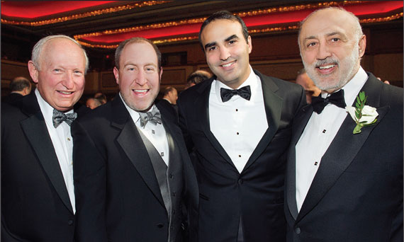 Andrew Singer, Scott Singer, Justin Elghanayan and Henry Elghanayan, at the 2013 REBNY Banquet