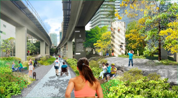 A proposed rendering of the Underline's Brickell portion