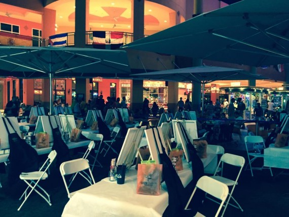 The outdoor dining area at the Cabo Flats location in Sweetwater's Dolphin Mall