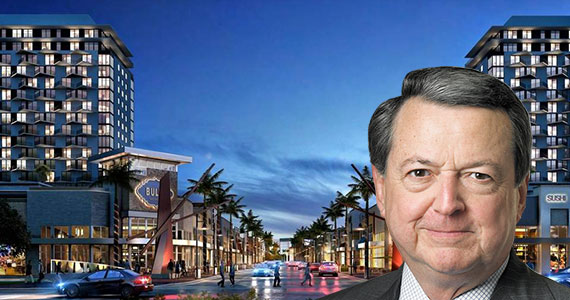 A rendering of Downtown Doral's retail portion and Armando Codina
