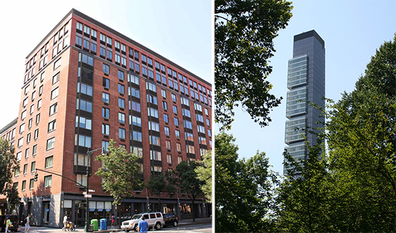 From left: 101 West 87th Street on the Upper West Side and One Madison in the Flatiron District