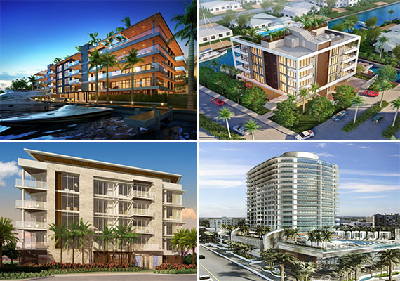 Renderings of new construction in Fort Lauderdale: AquaLuna, 1800 Las Olas, Adagio on the Bay and Paramount Fort Lauderdale