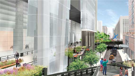 Rendering of a new section of the High Line at 30th Street (Credit: NYC Parks Department)