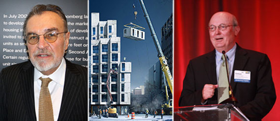 From left: Nicholas Lembo, a rendering of 335 East 27th Street (credit: nArchitects) and Simon Dragan