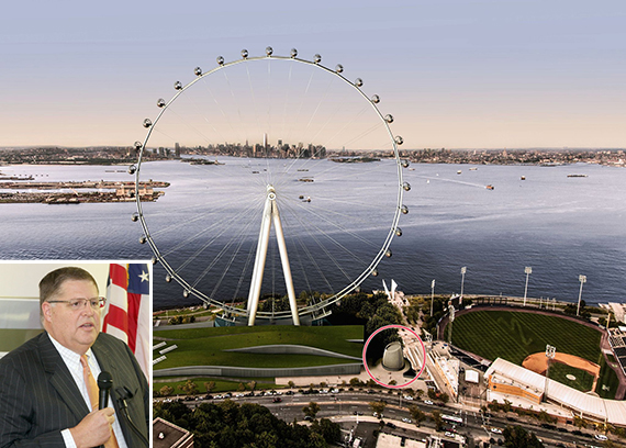 A rendering of the New York Wheel (inset: Rich Marin)