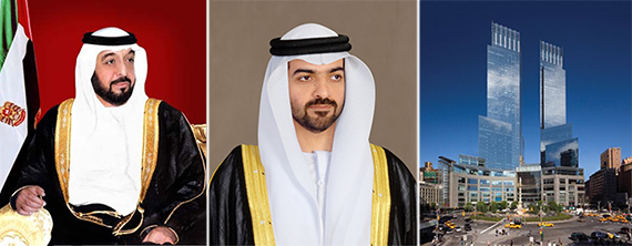 From left: Sheikh Khalifa bin Zayed Al Nahyan, ruler of Abu Dhabi, ADIA’s Sheikh Hamed Bin Zayed Al Nahyan and the Time Warner Center in Midtown