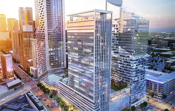 Renderings of Shenzhen Hazens Real Estate Group's proposed $700 million mixed-use complex Downtown