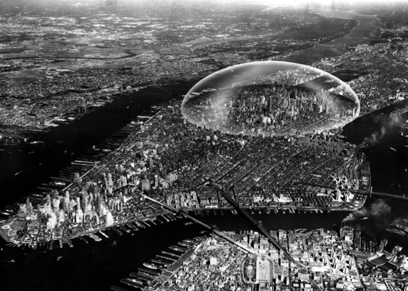 Buckminster Fuller and Shoji Sadao Dome Over Manhattan, 1960.