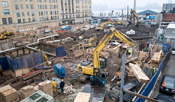 A construction site near the High Line in Manhattan