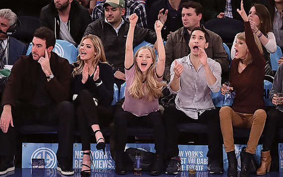 Celebrities in Elliman seats at a Knicks game