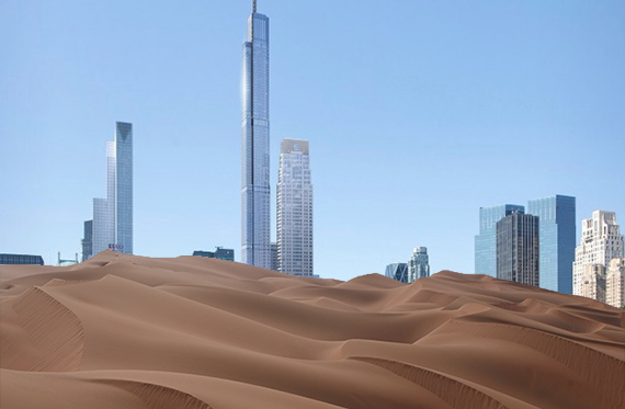 Welcome to the lending desert: some observers say the luxury condo construction financing market is drying up (Central Park Tower rendering credit: New York YIMBY)