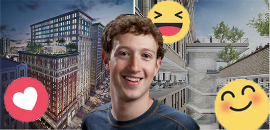 Mark Zuckerberg and renderings of 225 Park Avenue South
