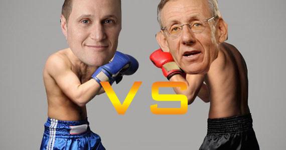 An illustration of what a fight between Rob Speyer and Stephen Ross might look like