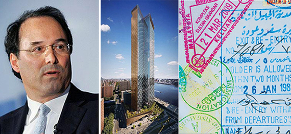 Gary Barnett and rendering of One Manhattan Square (credit: Extell)