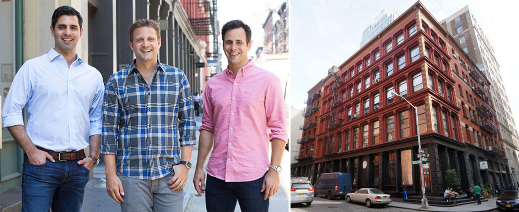 Blue Apron cofounders llia Papas, CEO Matt Salzburg and Matt Wadiak with 5 Crosby Street