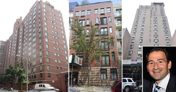 From left: 250 West 19th Street, 341 East 62nd Street and 449 East 83rd Street (inset: Jonathan Gray)