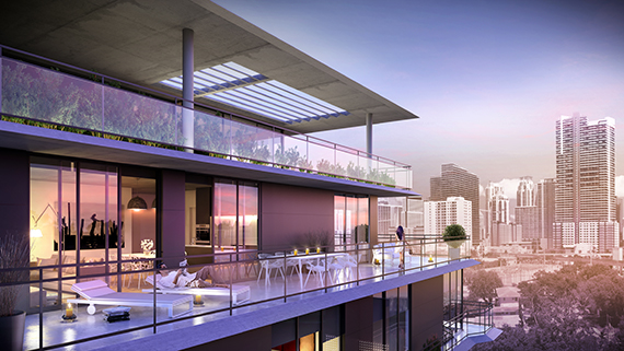 Rendering of a Cassa Brickell penthouse