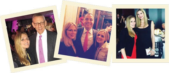 Left to right: Jenny Lenz and Stephen Ross; Dolly Lenz, Don Peebles and Jenny Lenz; Jenny Lenz, left, and Ivanka Trump