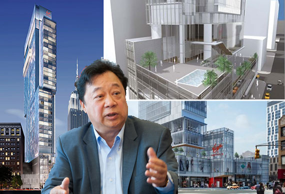 John Lam and renderings of the Virgin Hotel (credit: VOA Architects)