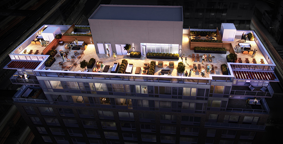 Rendering of rooftop at Luna at 42-15 Crescent Street in Long Island City (credit: Avinash K. Malhotra Architects)