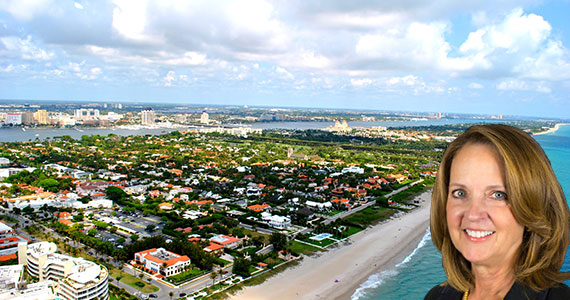 An aerial view of Palm Beach (Credit: ) and Ava Van de Water of Brown Harris Stevens