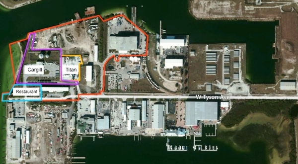 Aerial view of 31-acre Peninsula Point in Tampa