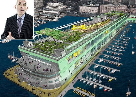 A rendering of the Pier 57 redevelopment (credit: SuperPier) (inset: Scott Rechler)
