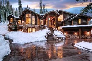 The Park City, Utah, mansion has five bedrooms and as many fireplaces.